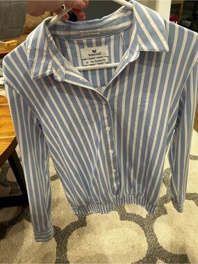 Buttercloth pre-tucked Blue & White Striped icy Cotton (hard to find style)